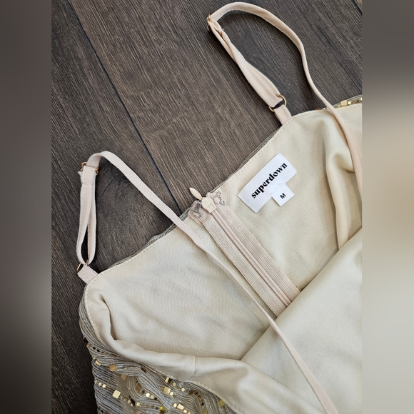 Superdown Sparkling Gold Mini Dress - Picture 5 of 9